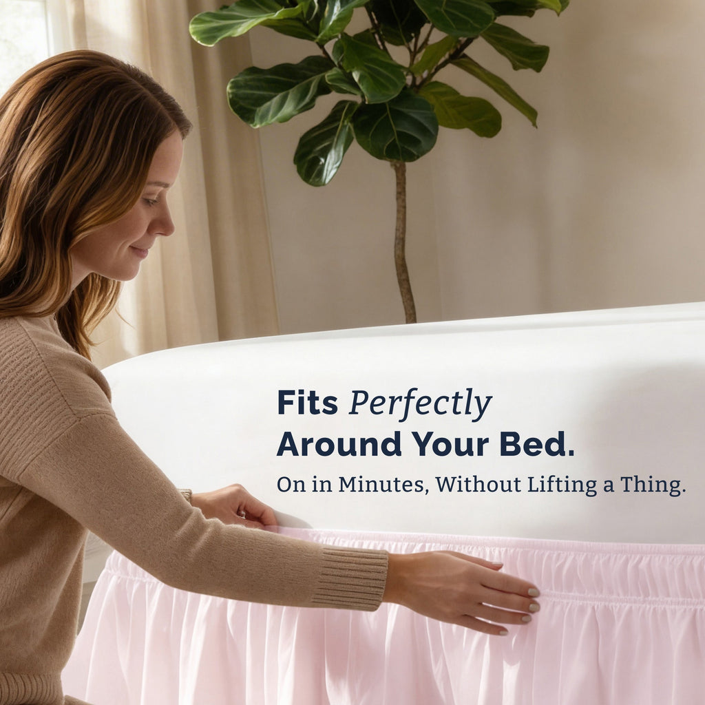 Ruffled Elastic Wrap Around Bedskirt 12 Inch Drop