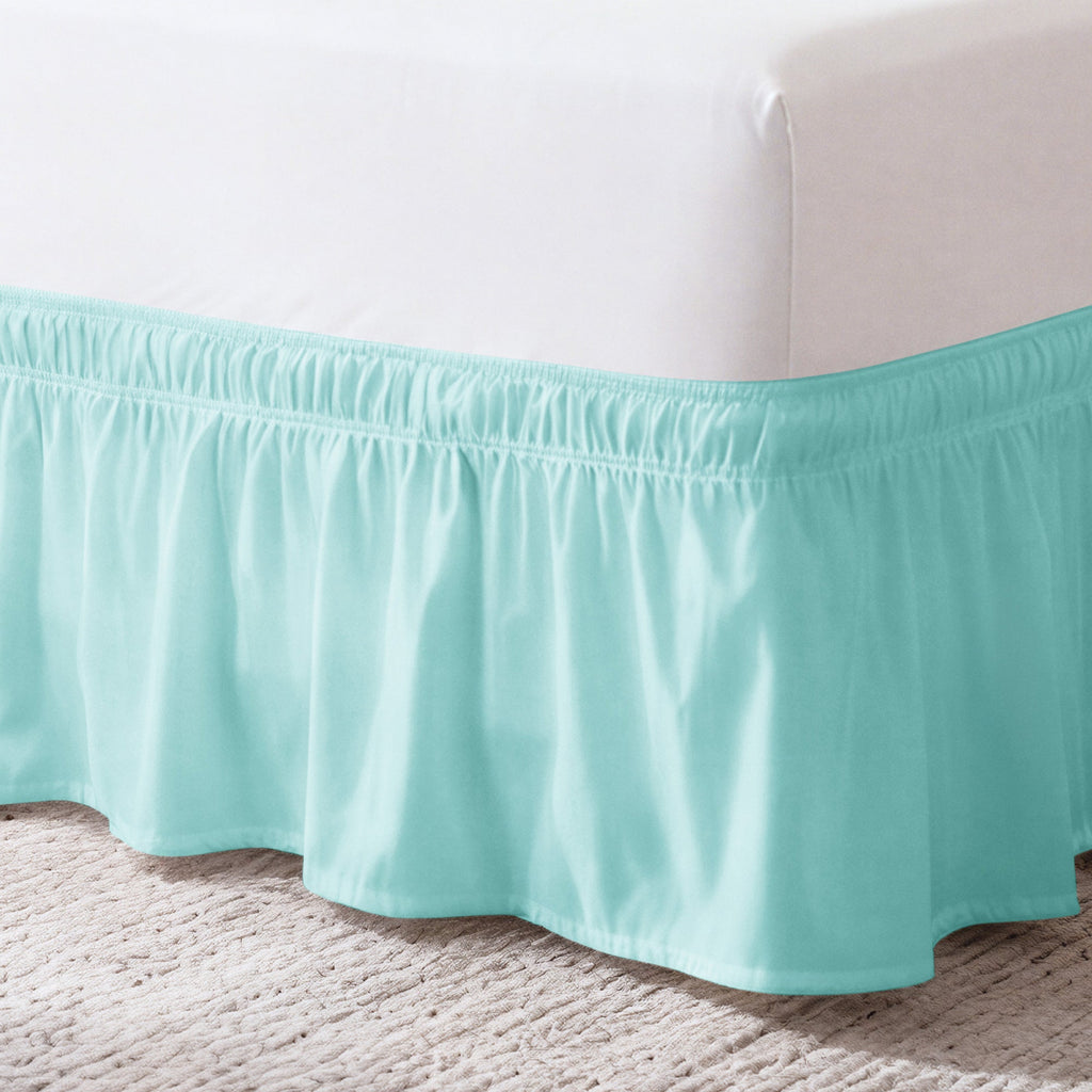 Ruffled Elastic Wrap Around Bedskirt 12 Inch Drop