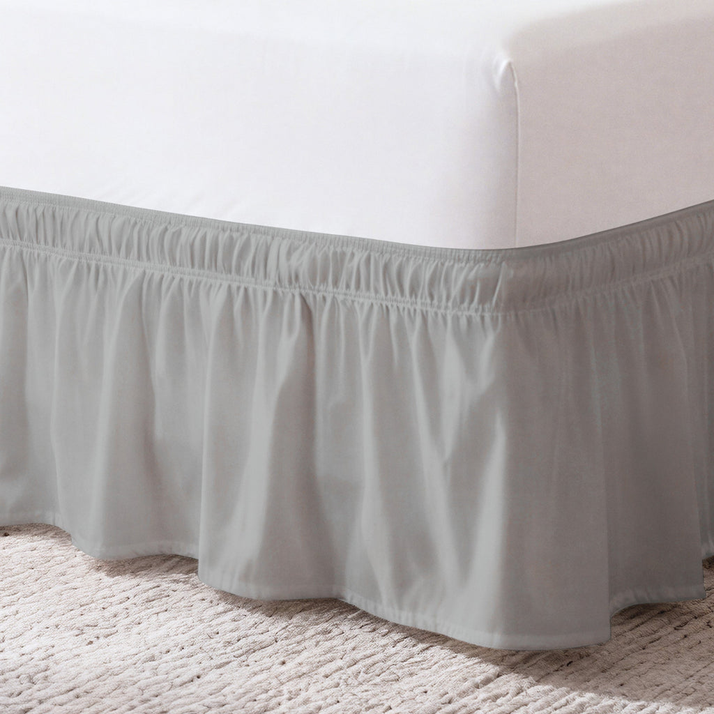 Ruffled Elastic Wrap Around Bedskirt 12 Inch Drop