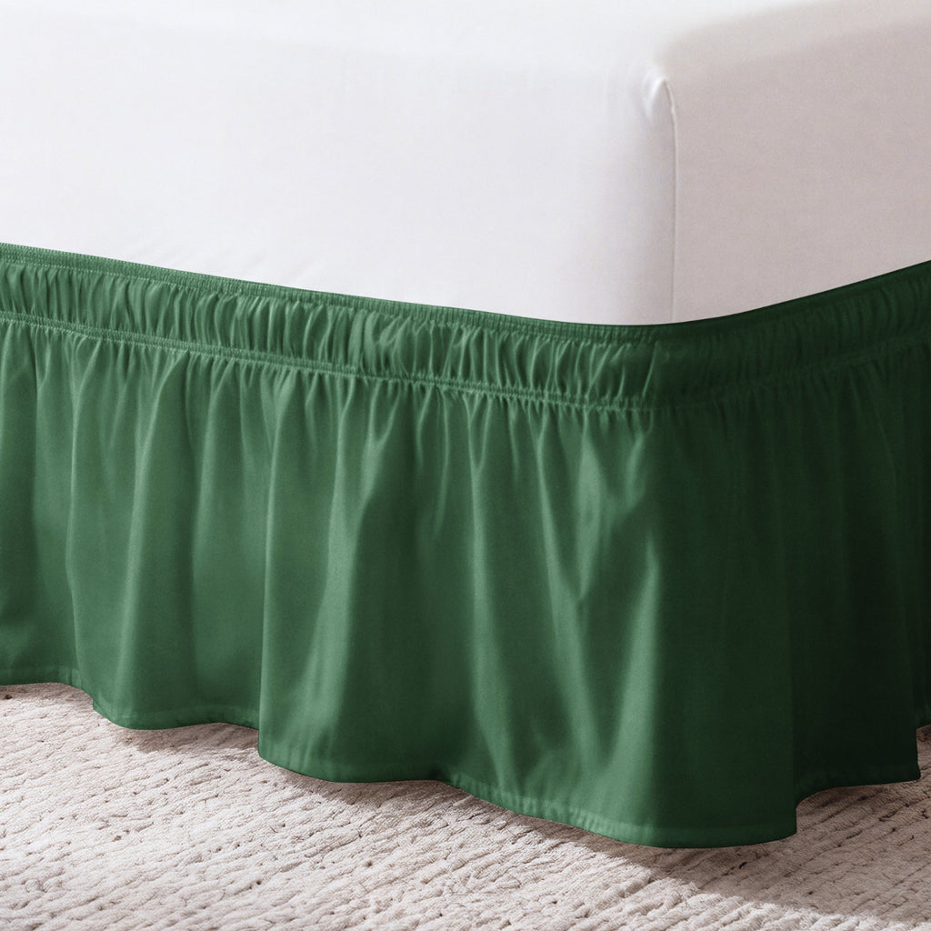 Ruffled Elastic Wrap Around Bedskirt 12 Inch Drop