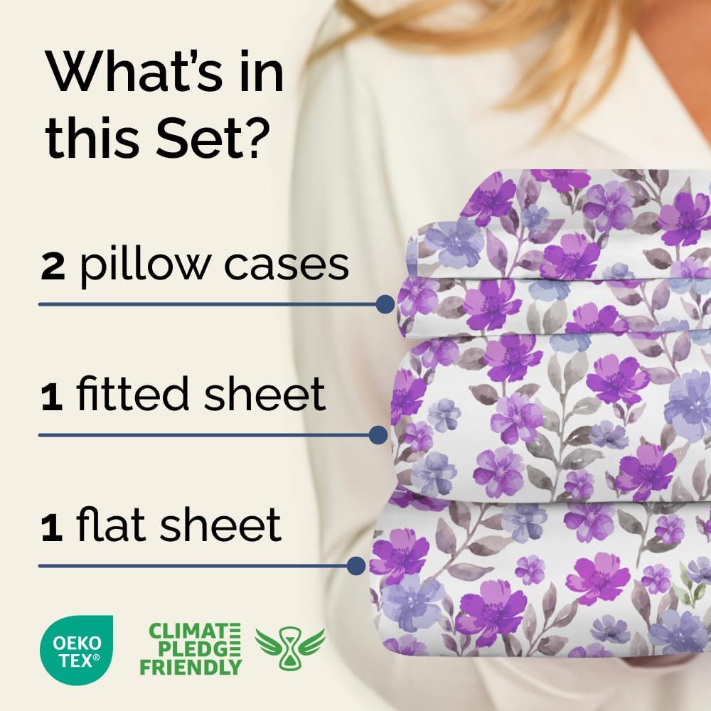 4 Piece Floral Sheet Set
