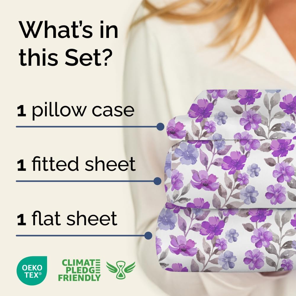 4 Piece Floral Sheet Set