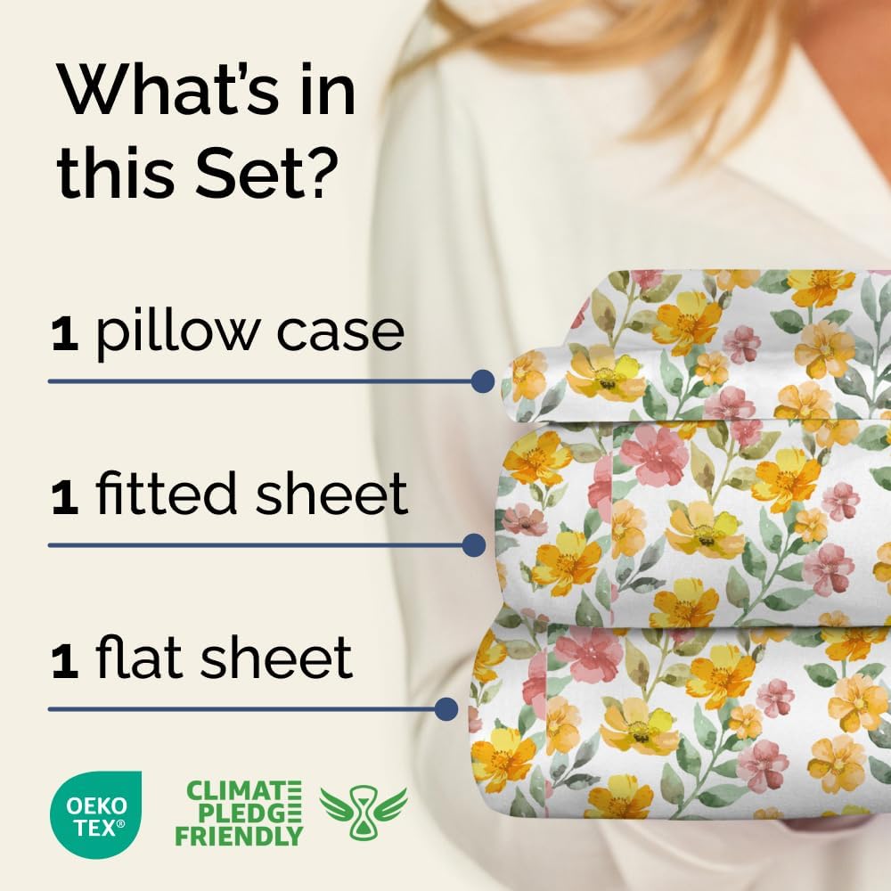 4 Piece Floral Sheet Set