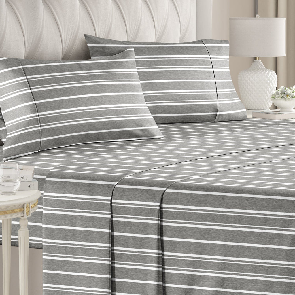4 Piece Striped Sheet Set