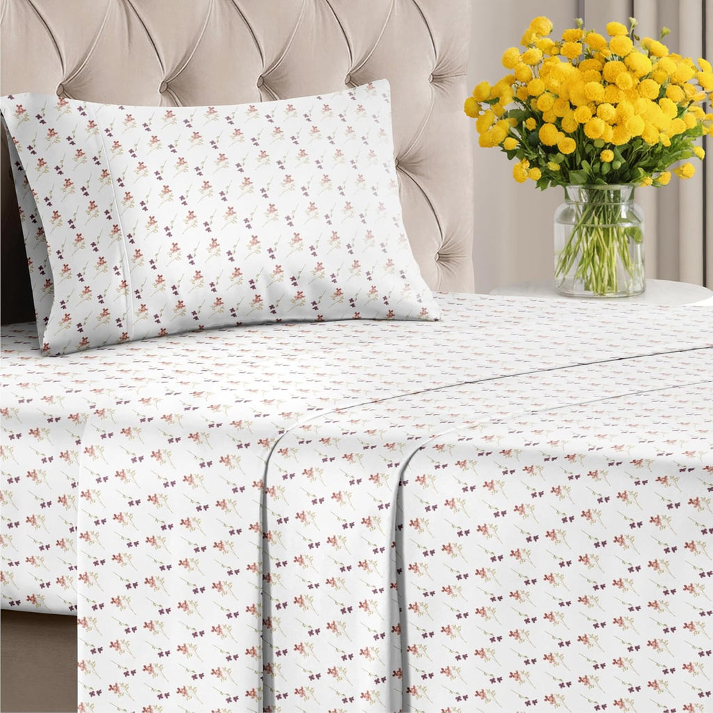 4 Piece Floral Sheet Set