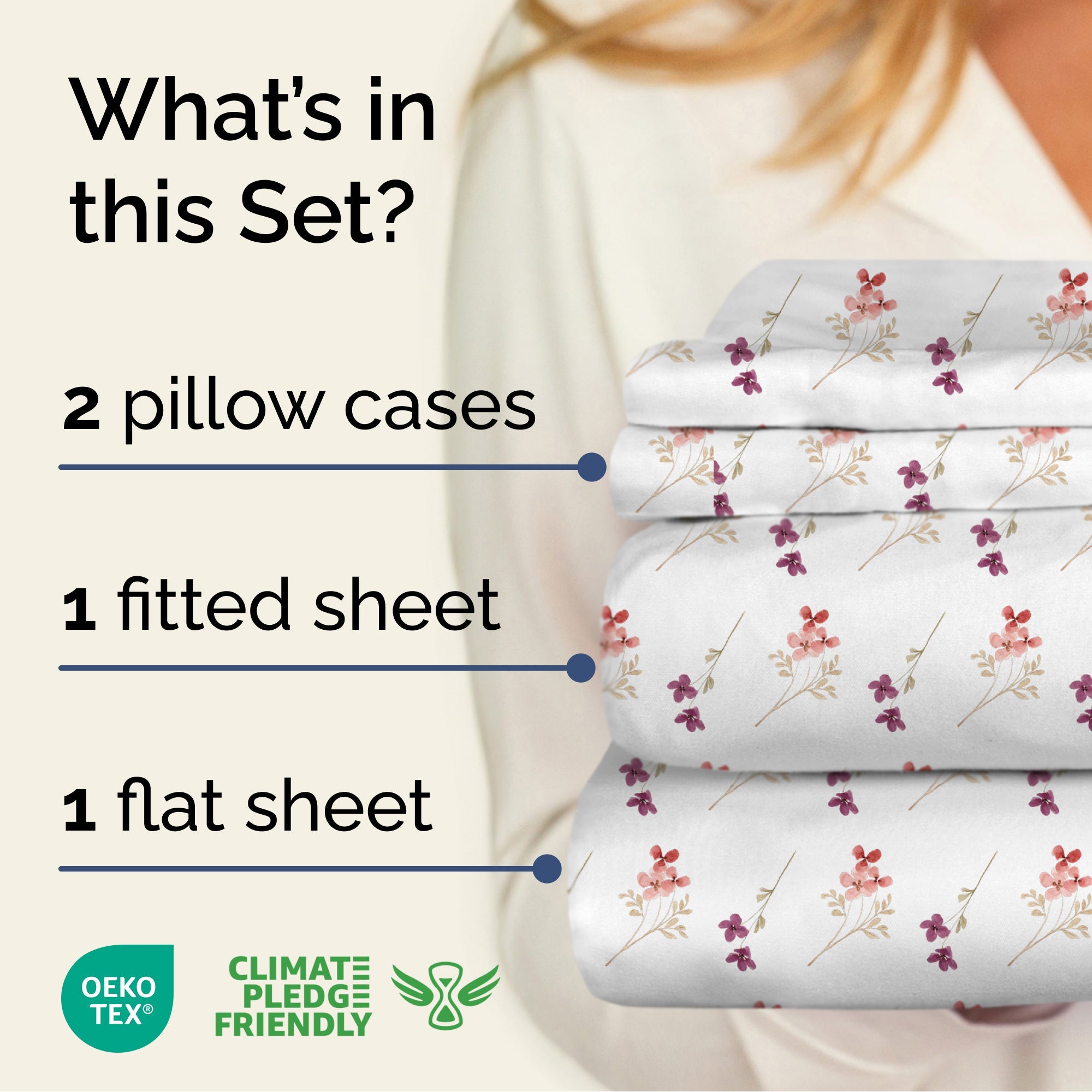 4 Piece Floral Sheet Set
