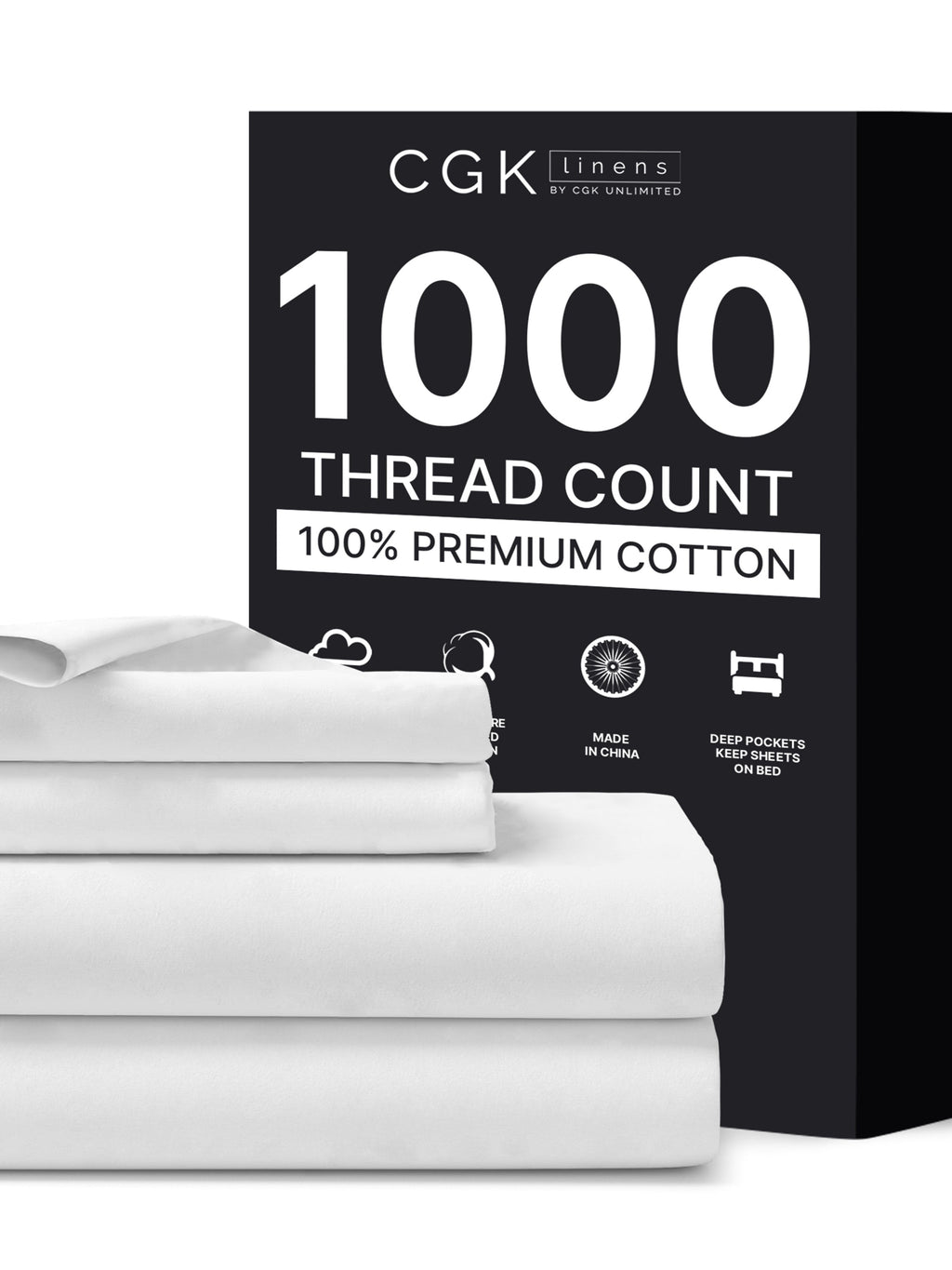 Cotton 1000 Thread Count 4 Piece Sheet Set