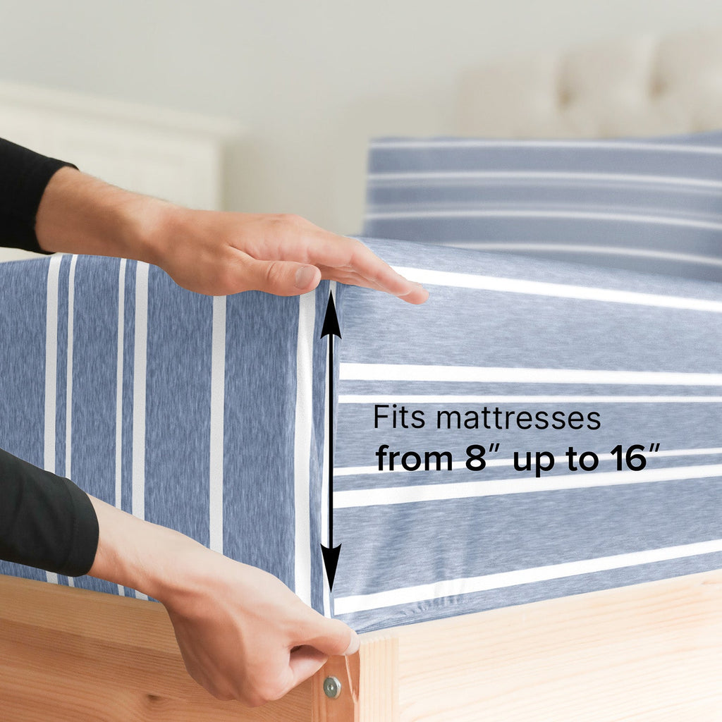 4 Piece Striped Sheet Set