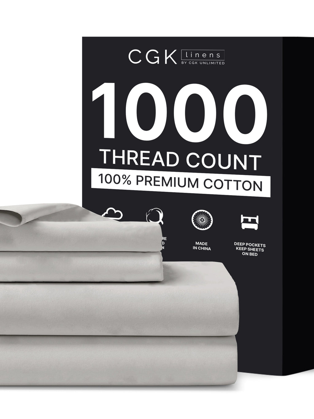 Cotton 1000 Thread Count 4 Piece Sheet Set
