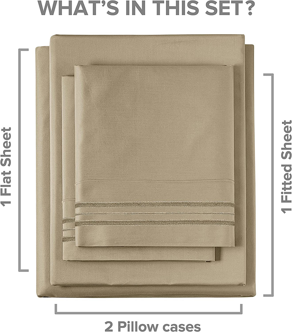 Cotton 400 Thread Count 4 Piece Deep Pocket Sheet Set