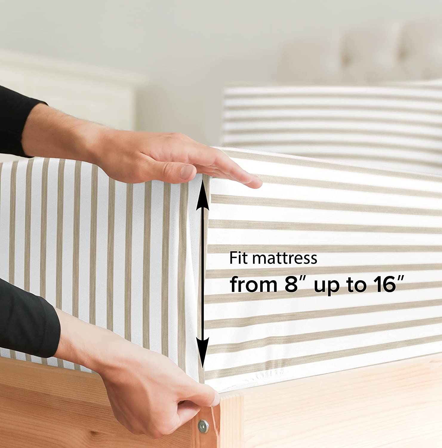 4 Piece Striped Sheet Set