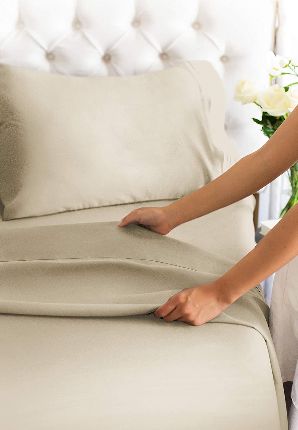 Cotton 400 Thread Count 4 Piece Deep Pocket Sheet Set