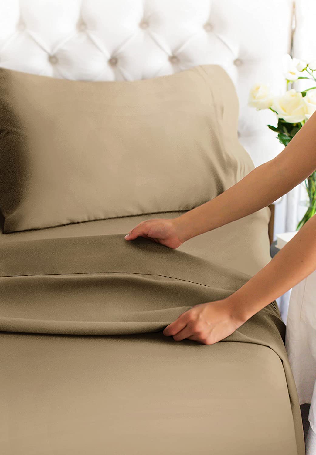 Cotton 400 Thread Count 4 Piece Deep Pocket Sheet Set