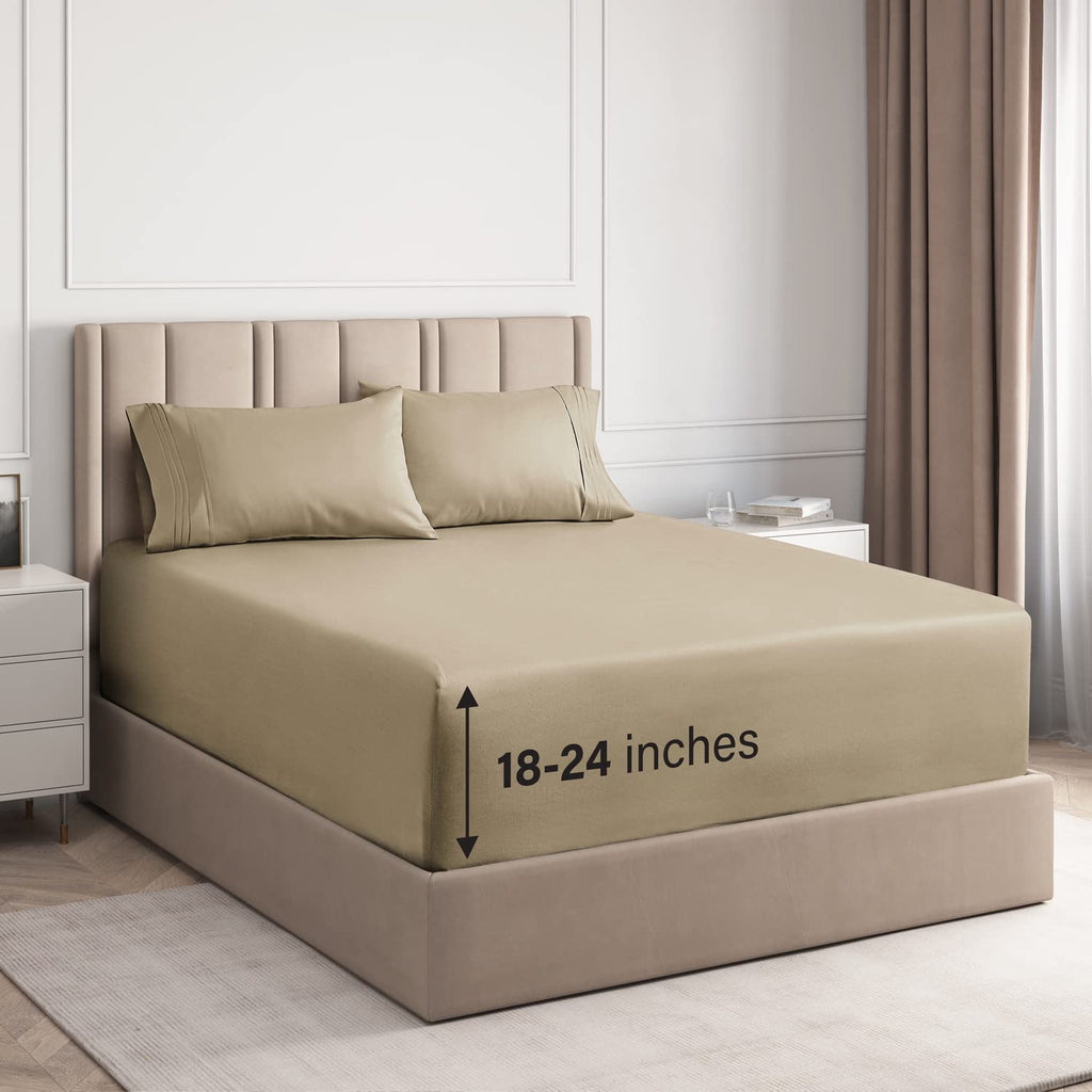 Cotton 400 Thread Count 4 Piece Deep Pocket Sheet Set