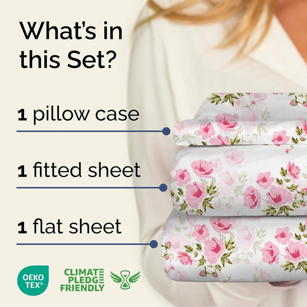 4 Piece Floral Sheet Set