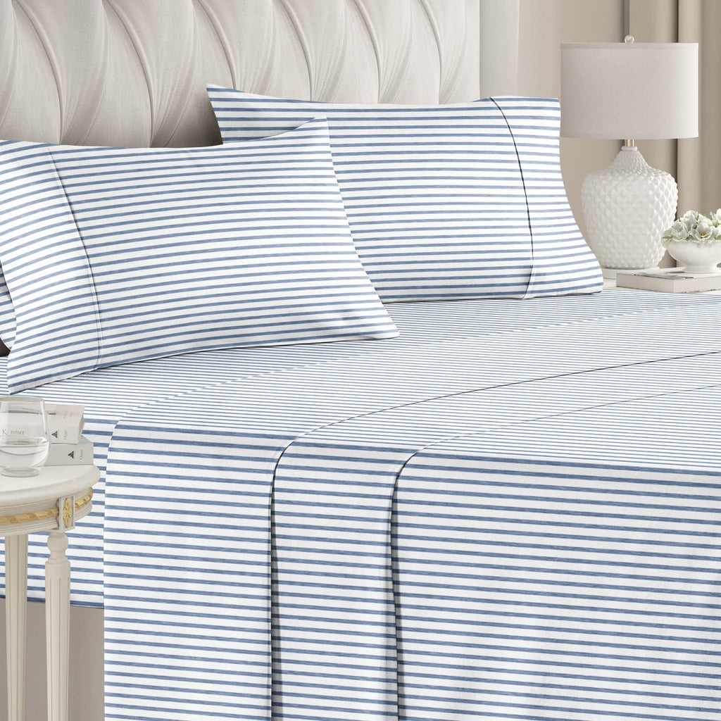 4 Piece Striped Sheet Set