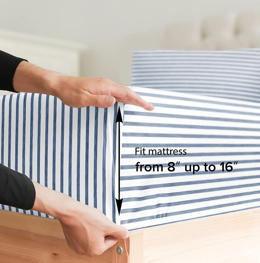 4 Piece Striped Sheet Set
