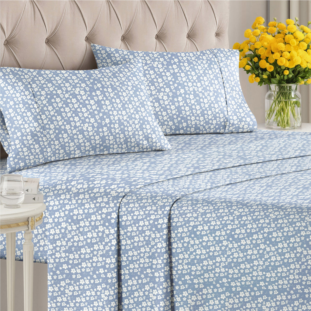 4 Piece Floral Sheet Set