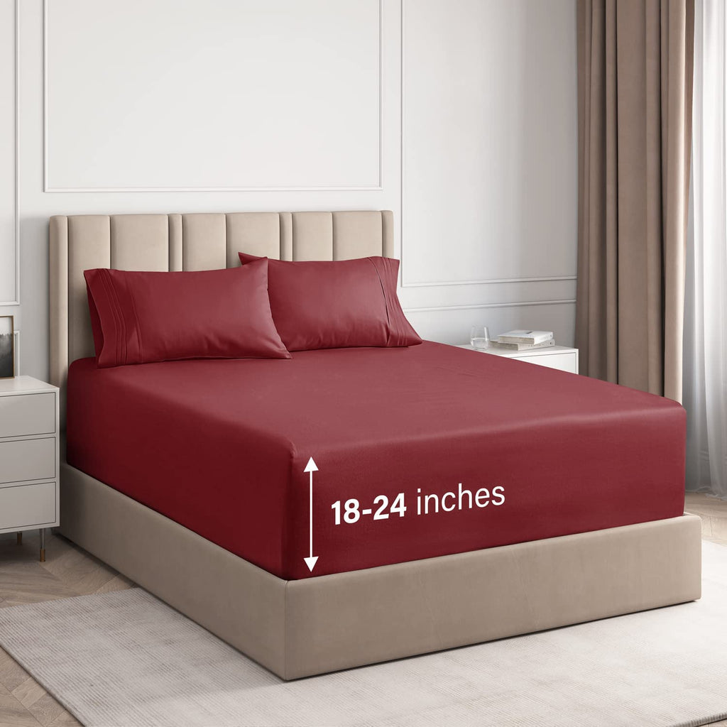 Cotton 400 Thread Count 4 Piece Deep Pocket Sheet Set