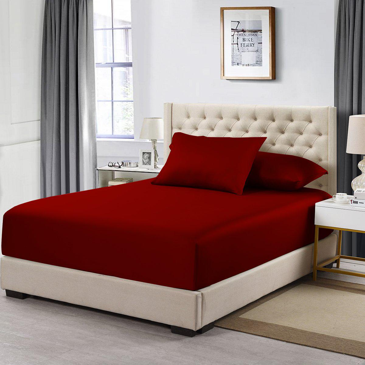 Cotton Fitted Sheet Only (11-16 inches) - Solid 600 Thread Count