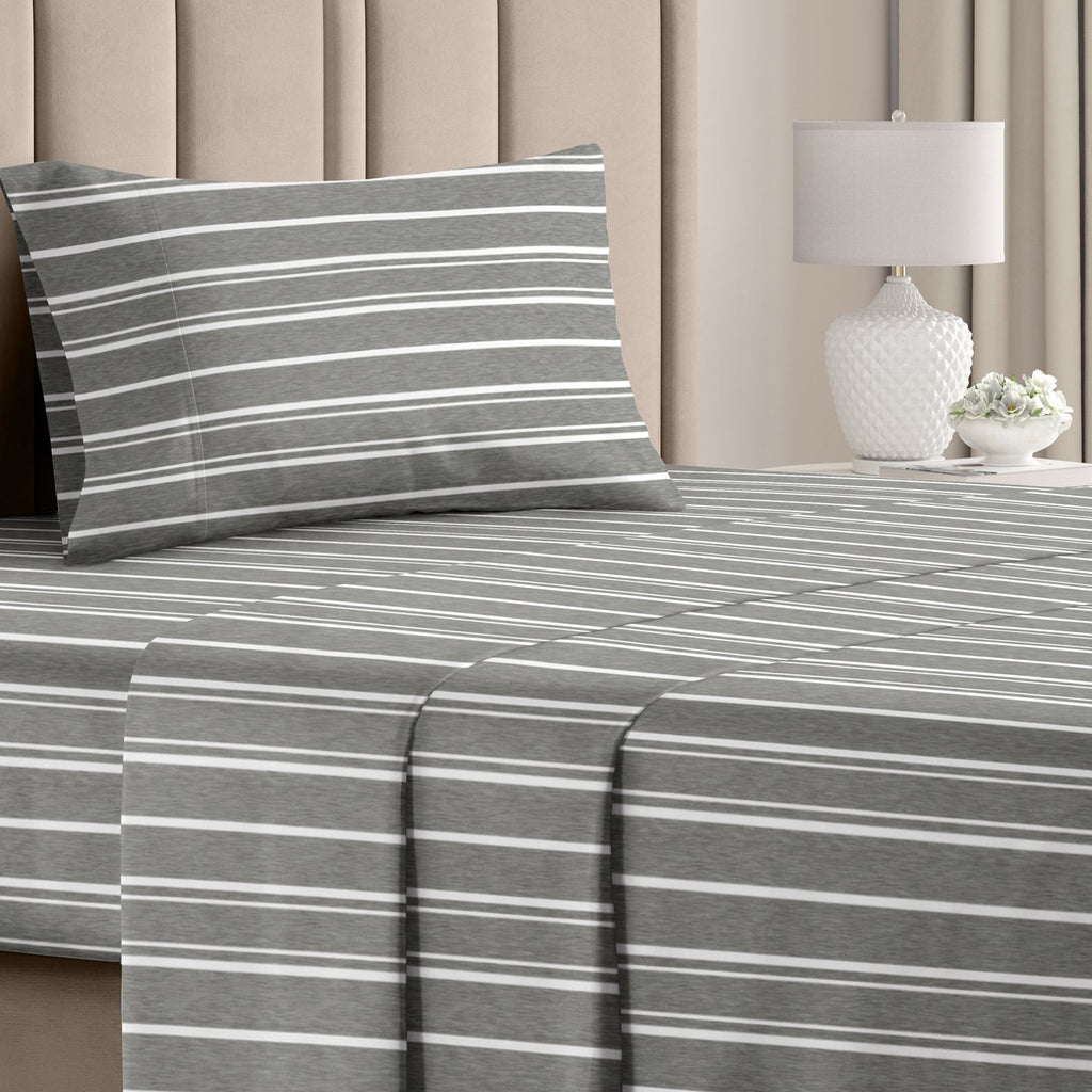 4 Piece Striped Sheet Set