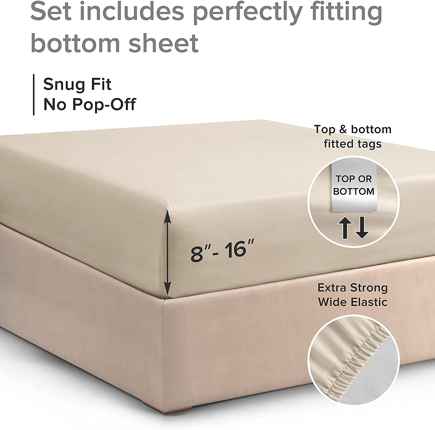 Cotton 400 Thread Count Standard Single Fitted Sheet
