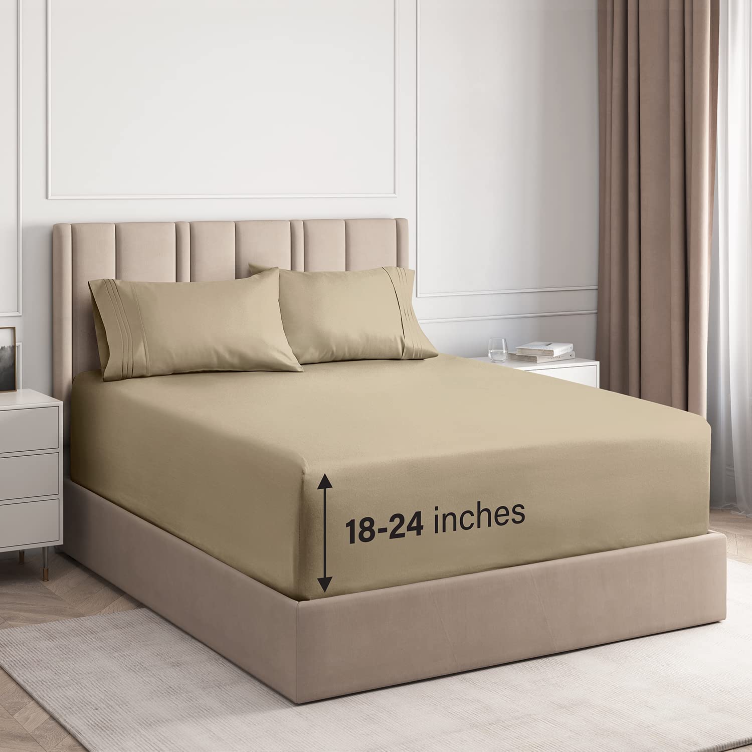 Cotton 400 Thread Count 4 Piece Deep Pocket Sheet Set