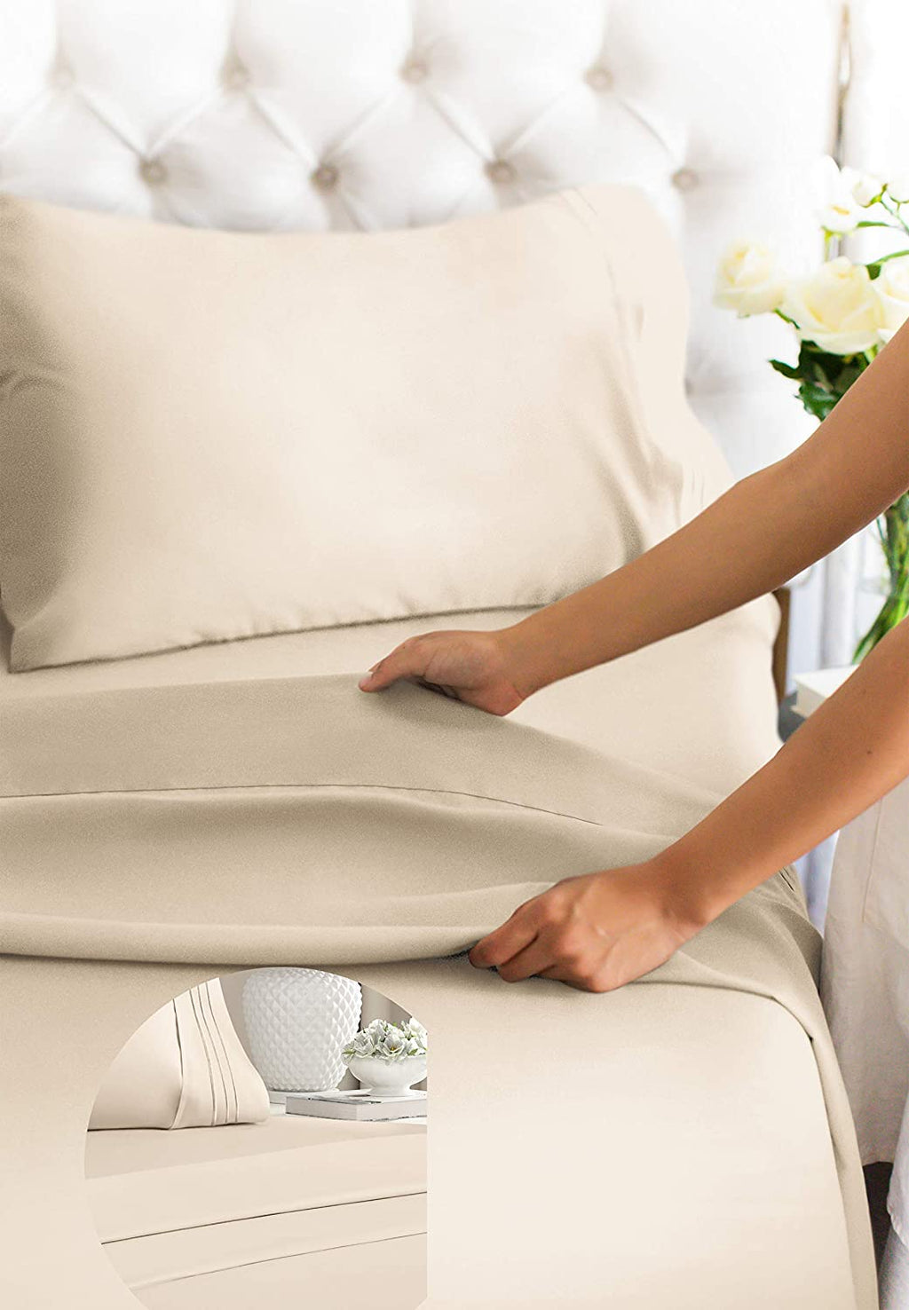 Cotton 400 Thread Count 4 Piece Deep Pocket Sheet Set