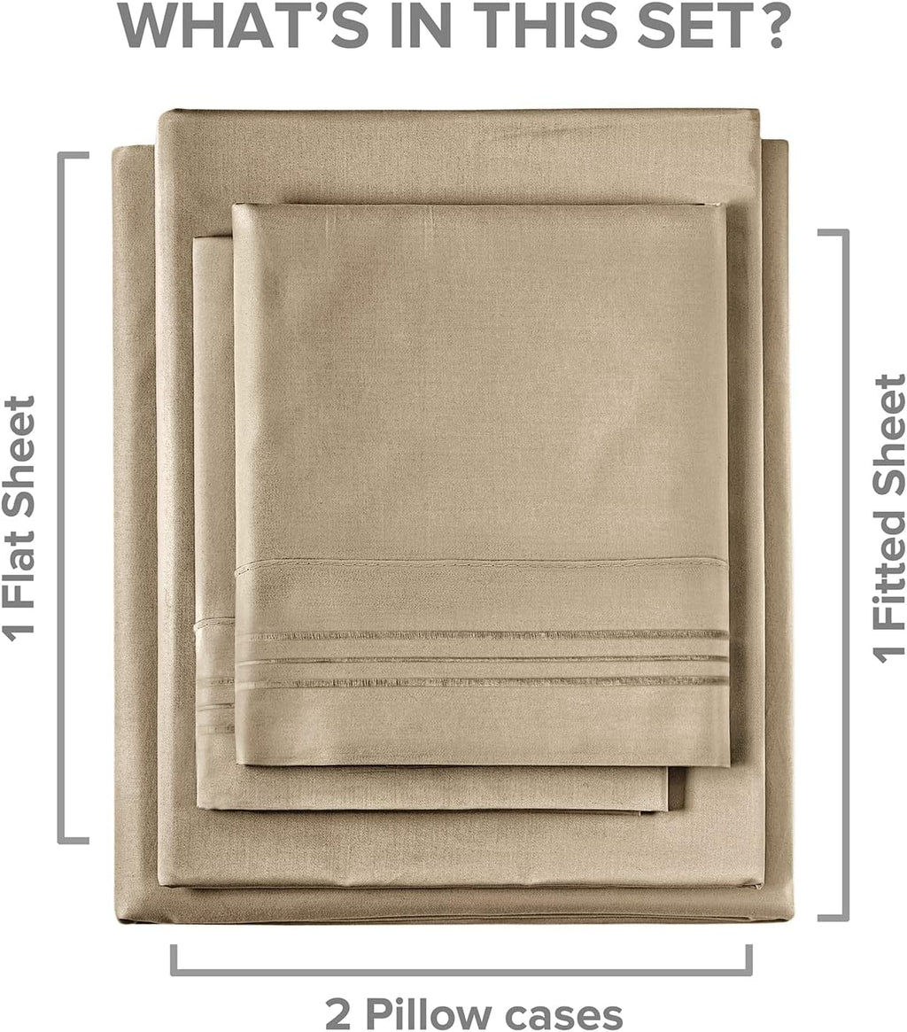 Cotton 400 Thread Count 4 Piece Deep Pocket Sheet Set