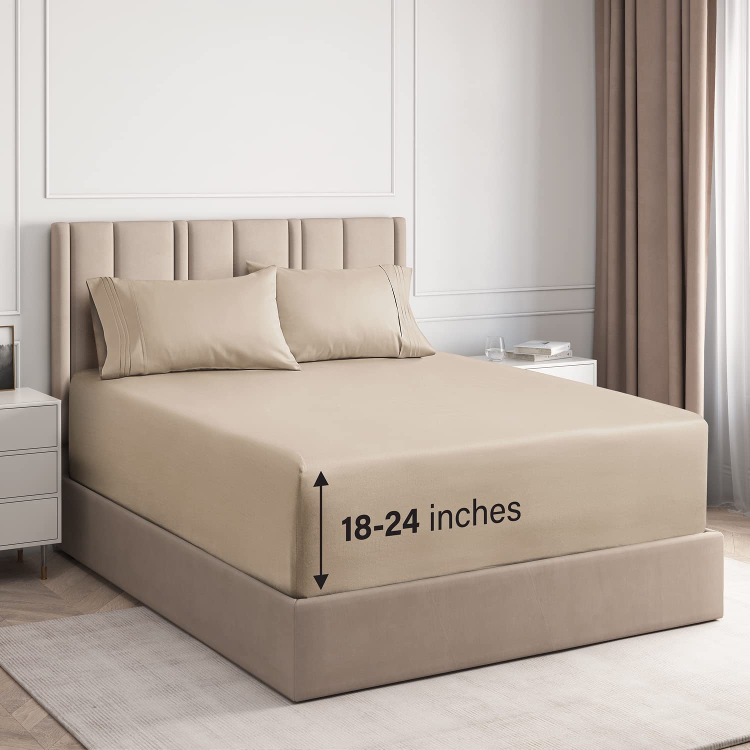 Cotton 400 Thread Count 4 Piece Deep Pocket Sheet Set