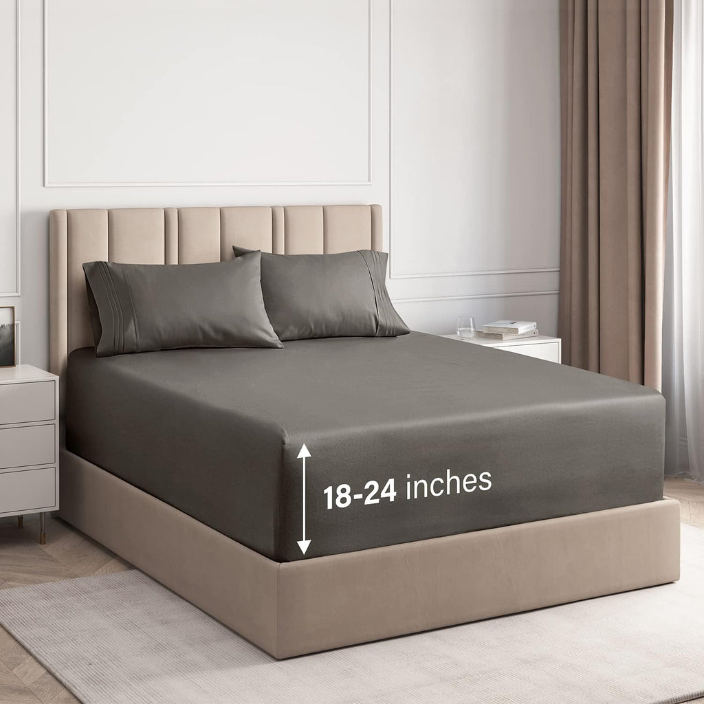Cotton 400 Thread Count 4 Piece Deep Pocket Sheet Set