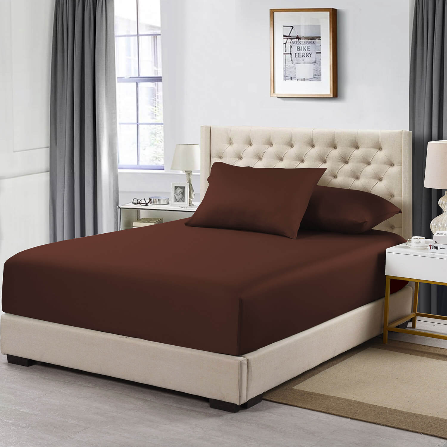 Cotton Fitted Sheet Only (11-16 inches) - Solid 600 Thread Count