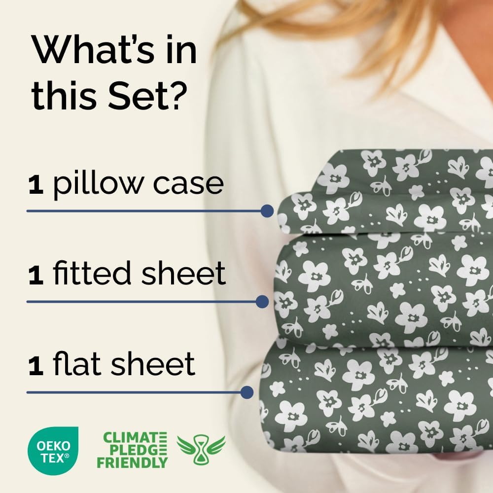 4 Piece Floral Sheet Set
