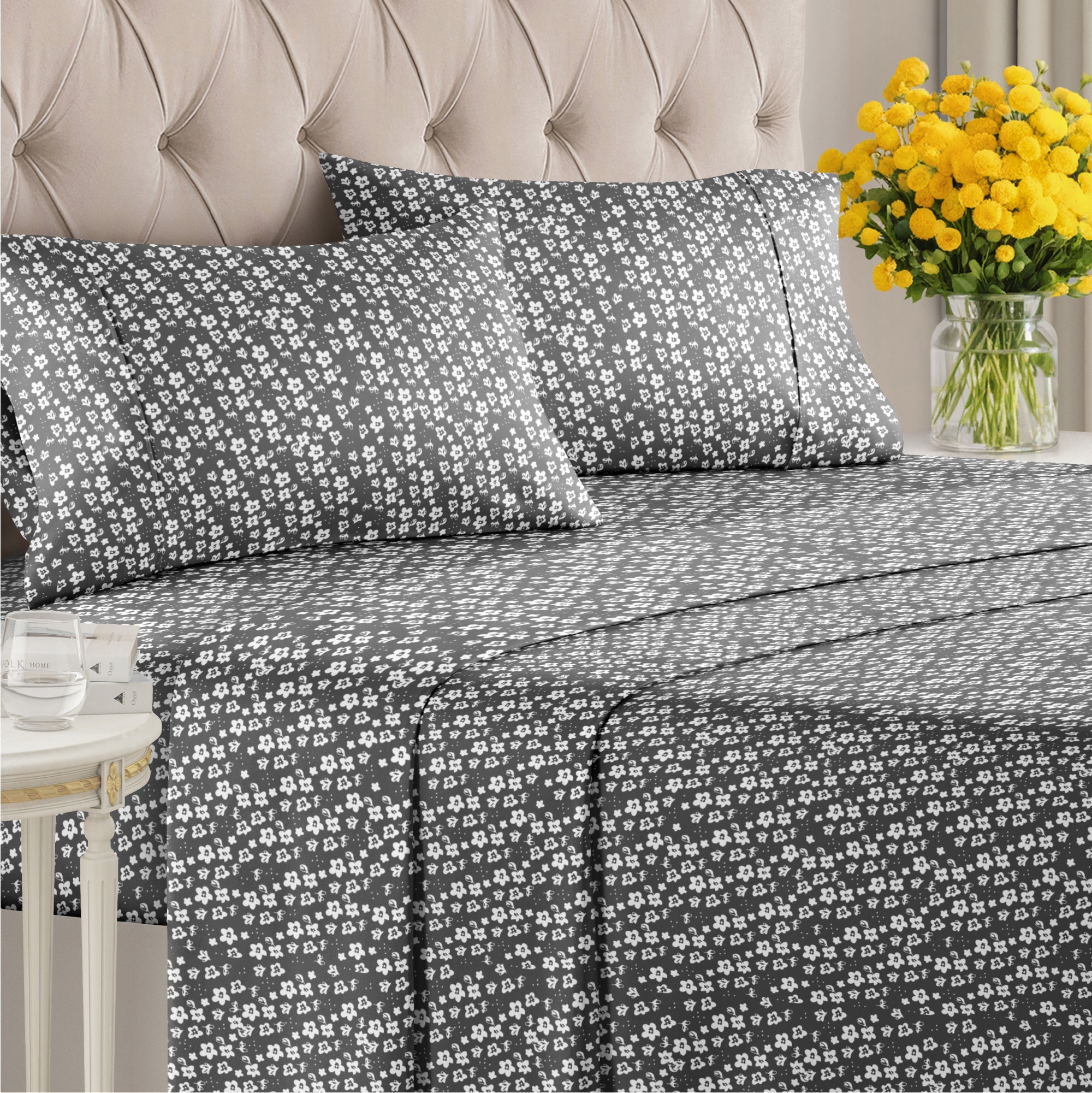 4 Piece Floral Sheet Set