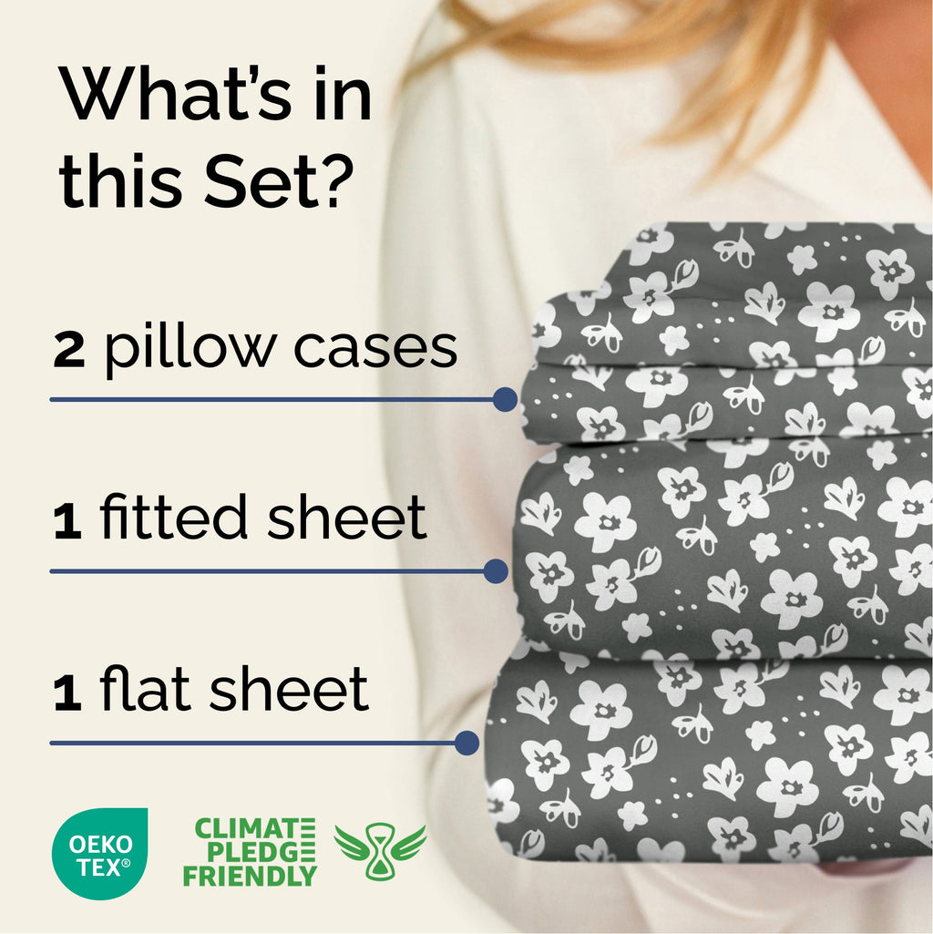 4 Piece Floral Sheet Set