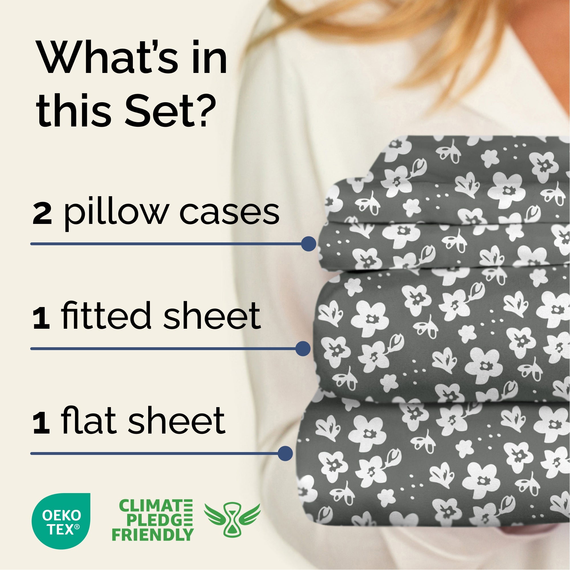 4 Piece Floral Sheet Set