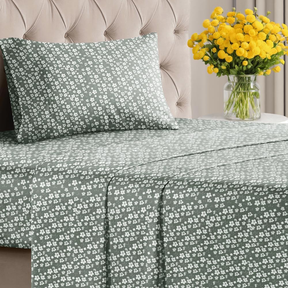 4 Piece Floral Sheet Set