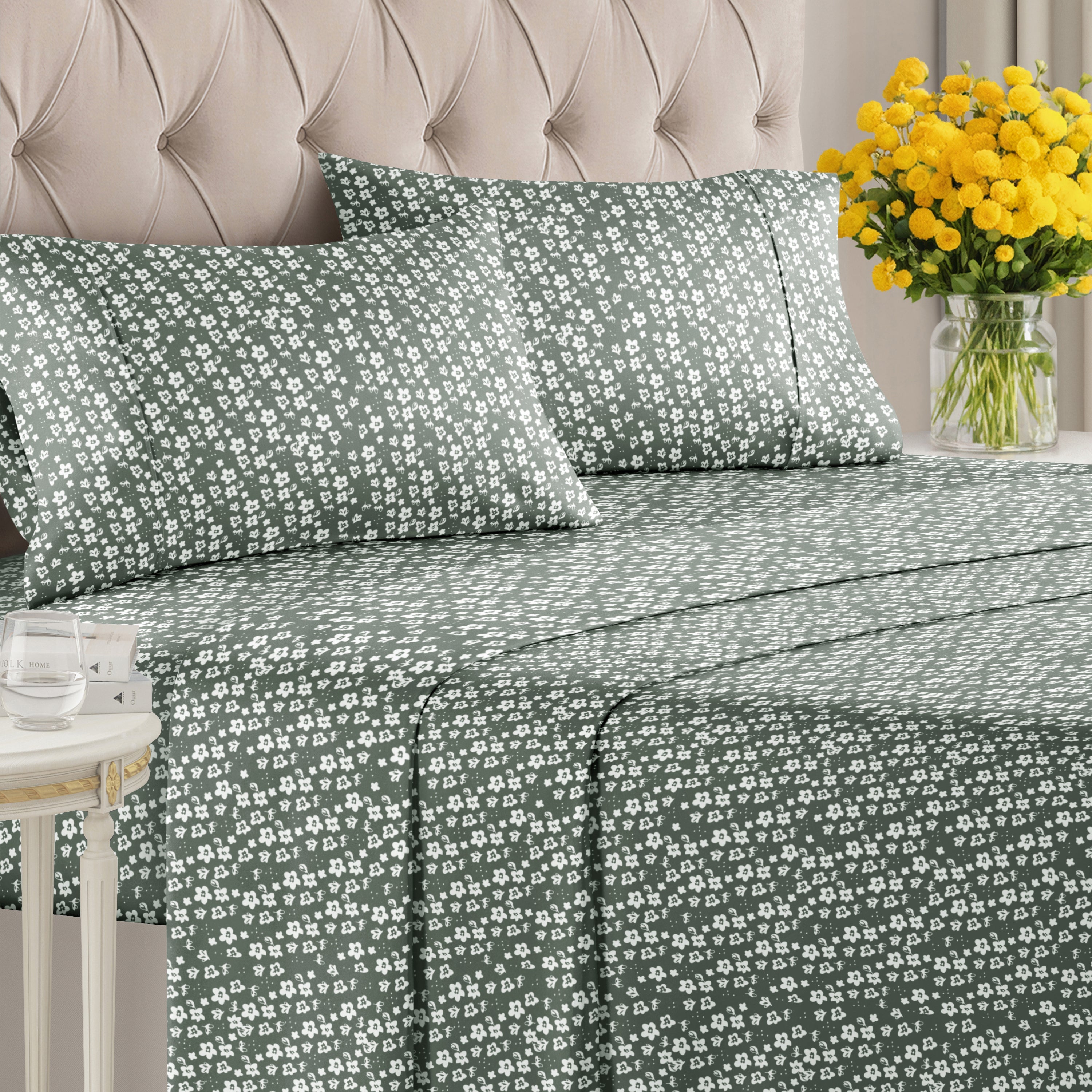 4 Piece Floral Sheet Set