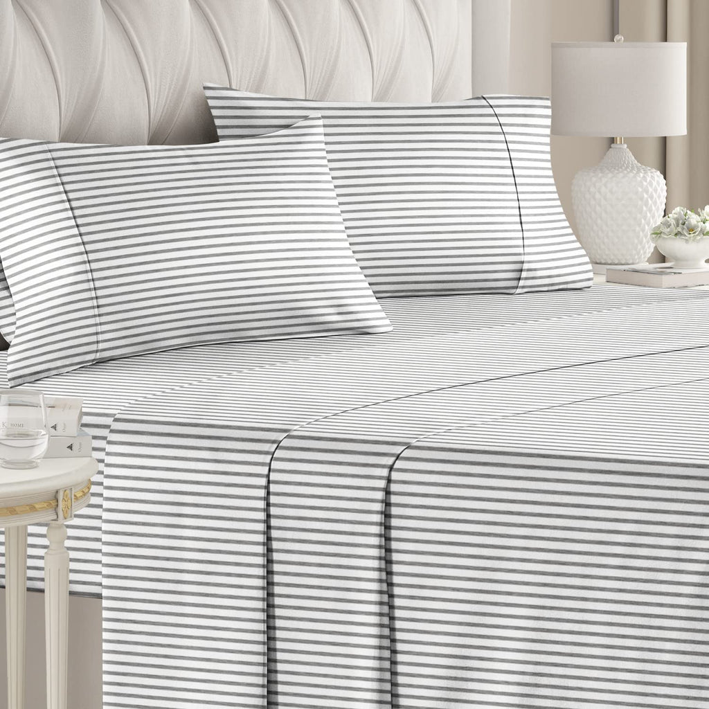 4 Piece Striped Sheet Set