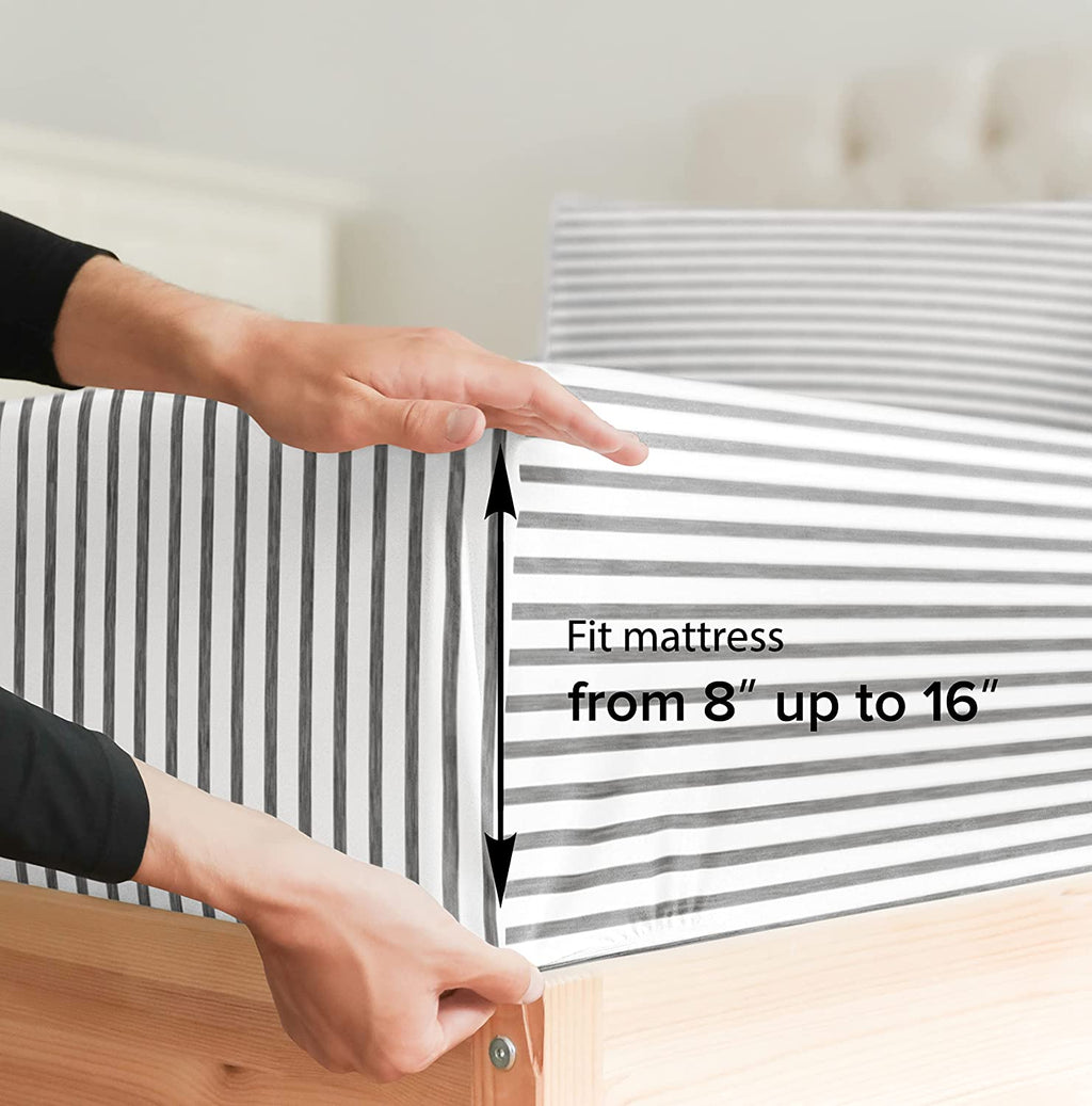 4 Piece Striped Sheet Set