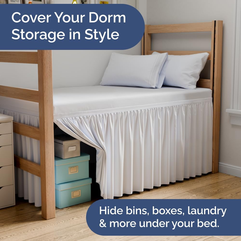 Wrap Around Dorm Room Bed Skirt