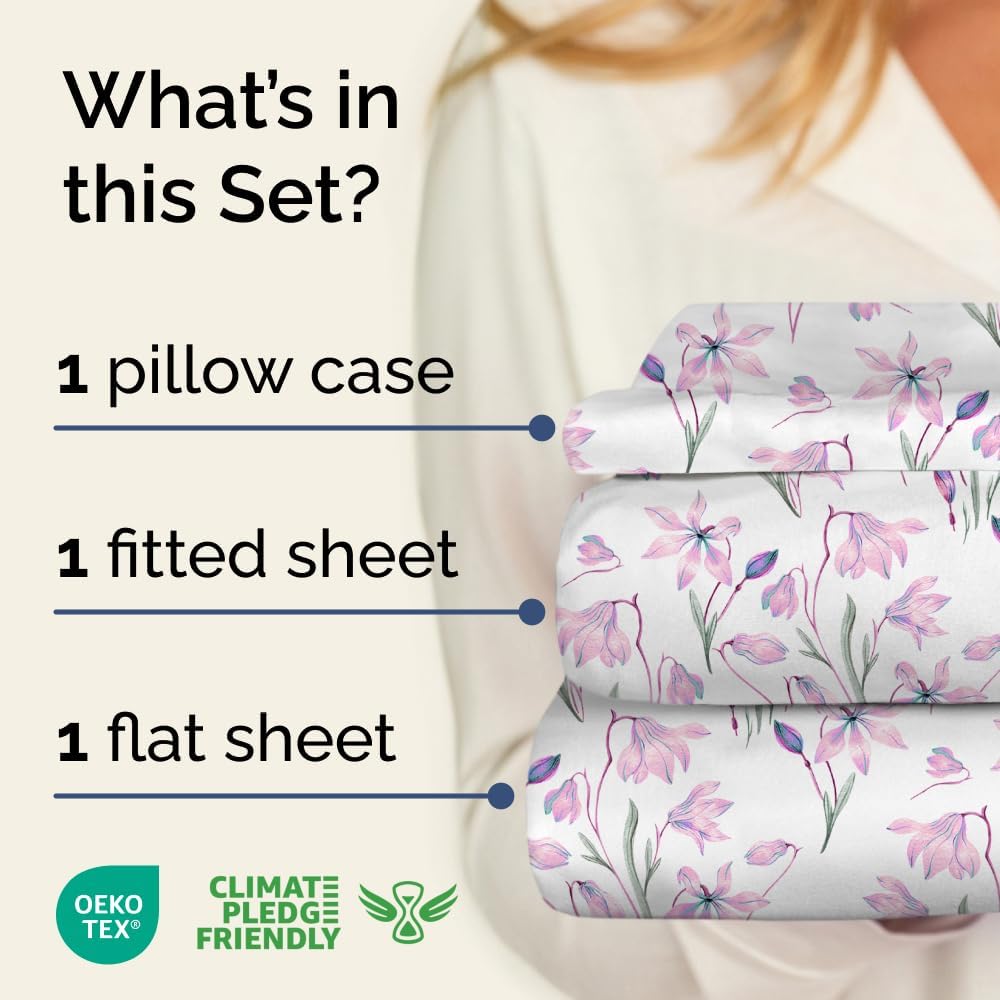 4 Piece Floral Sheet Set