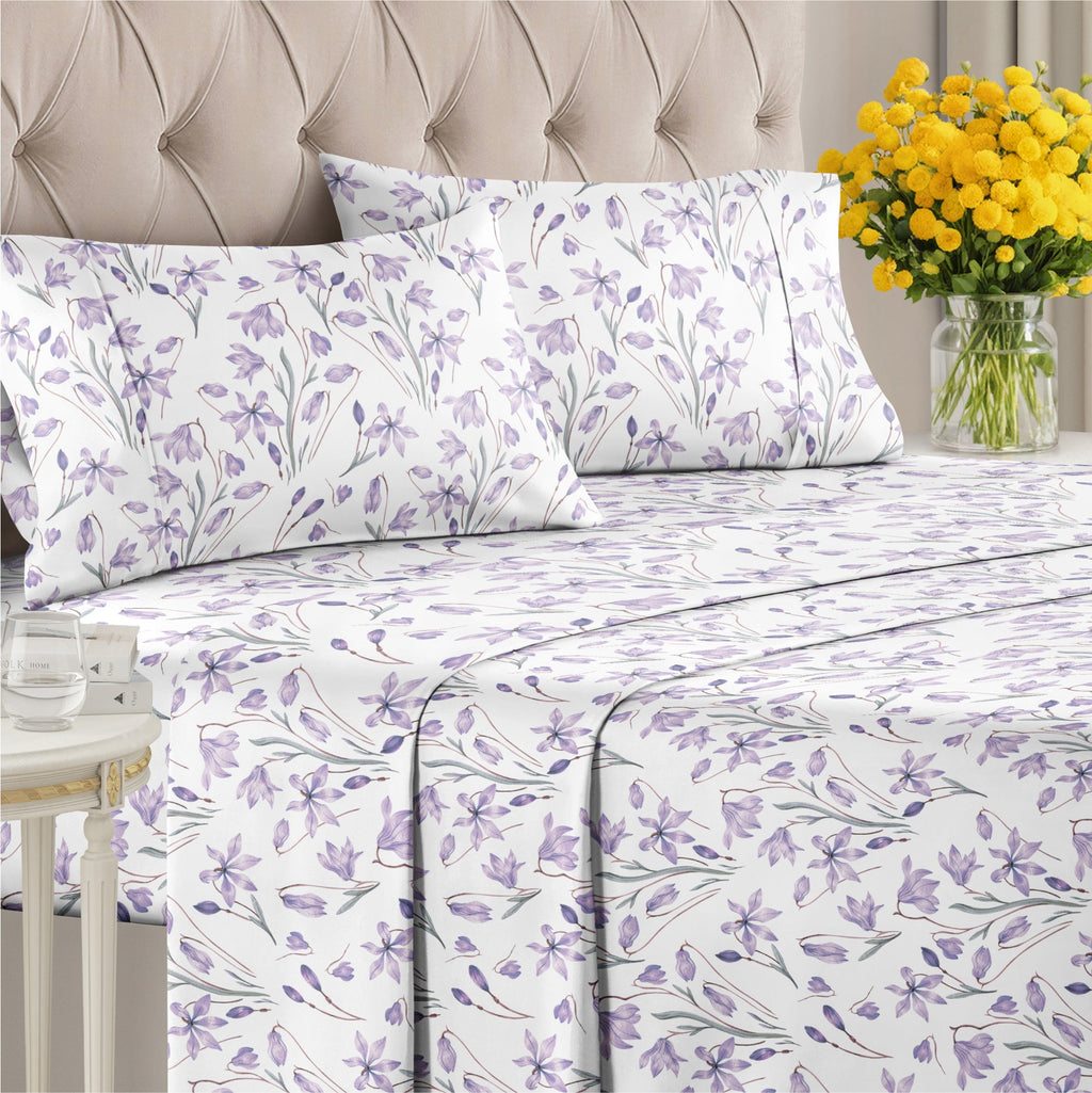 4 Piece Floral Sheet Set
