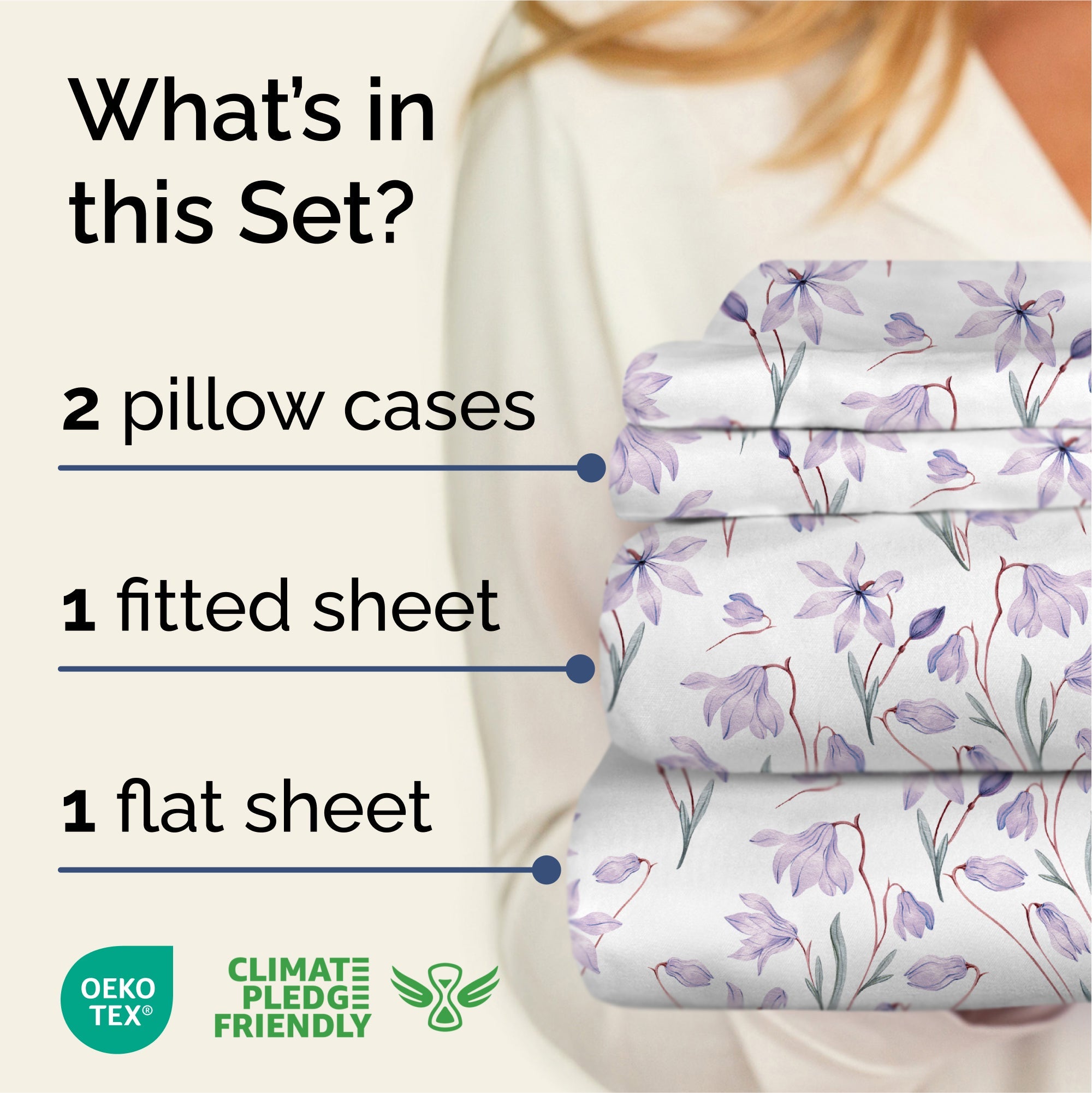 4 Piece Floral Sheet Set