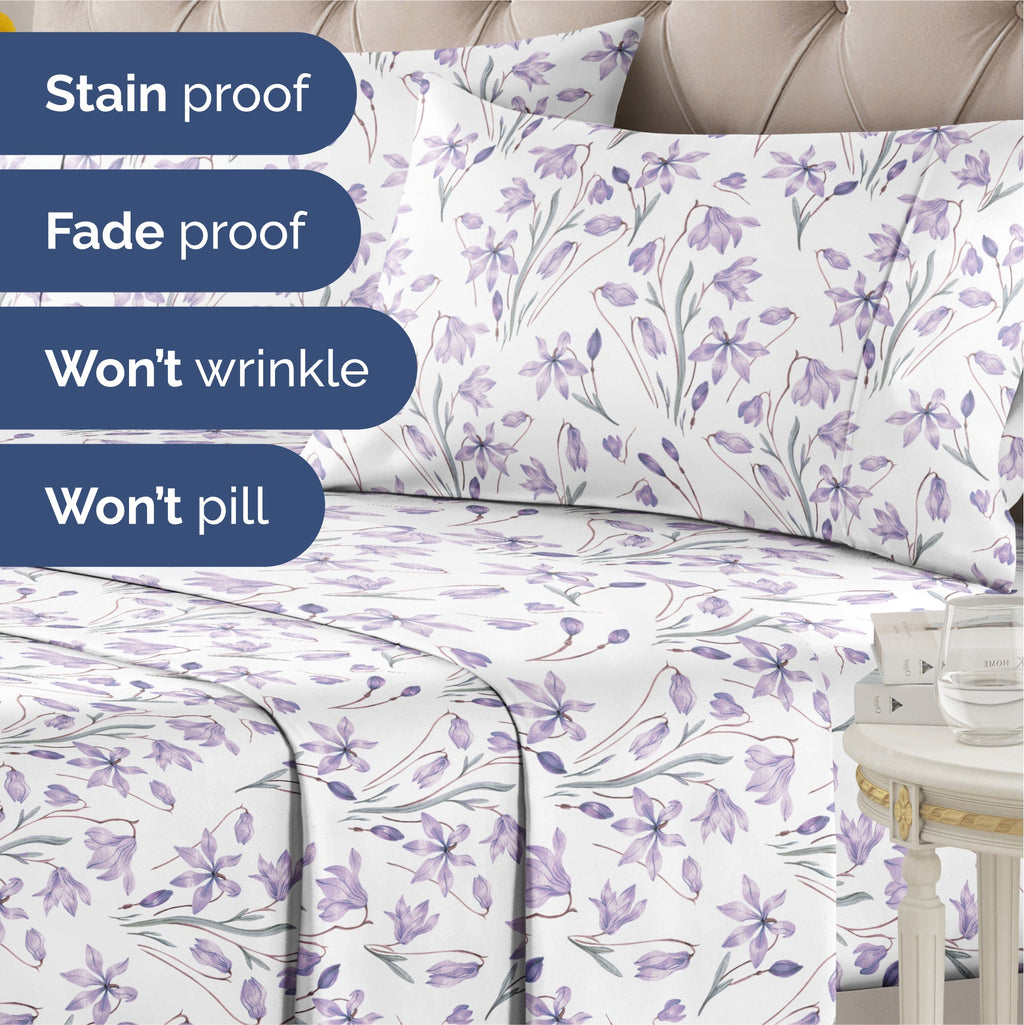 4 Piece Floral Sheet Set