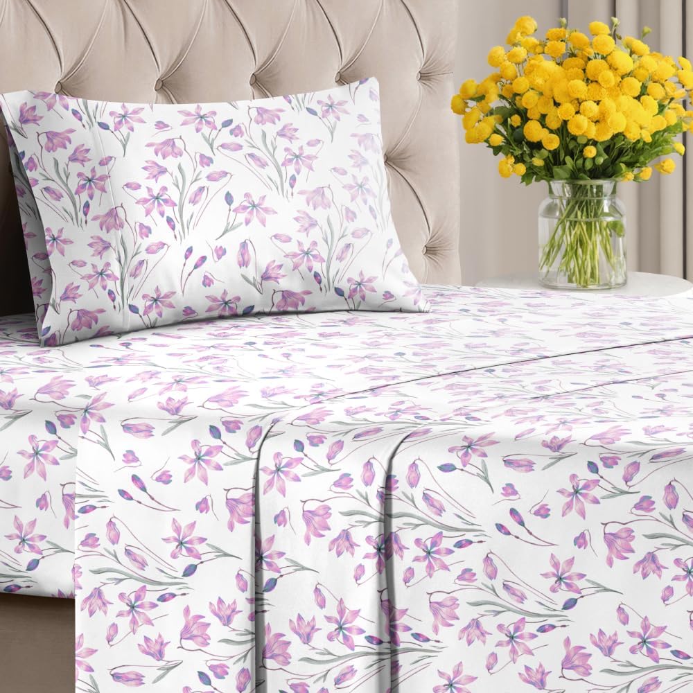 4 Piece Floral Sheet Set