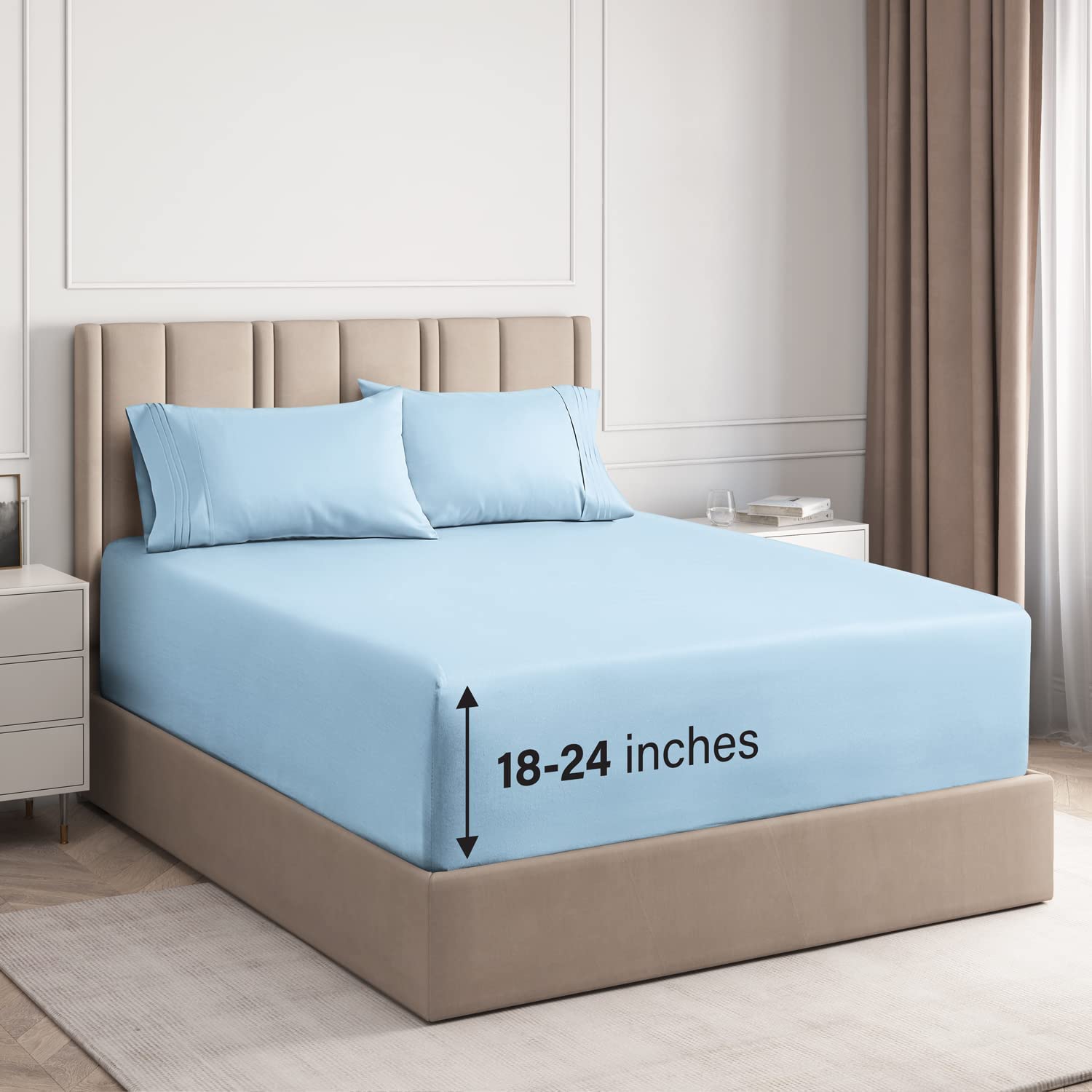 Cotton 400 Thread Count 4 Piece Deep Pocket Sheet Set