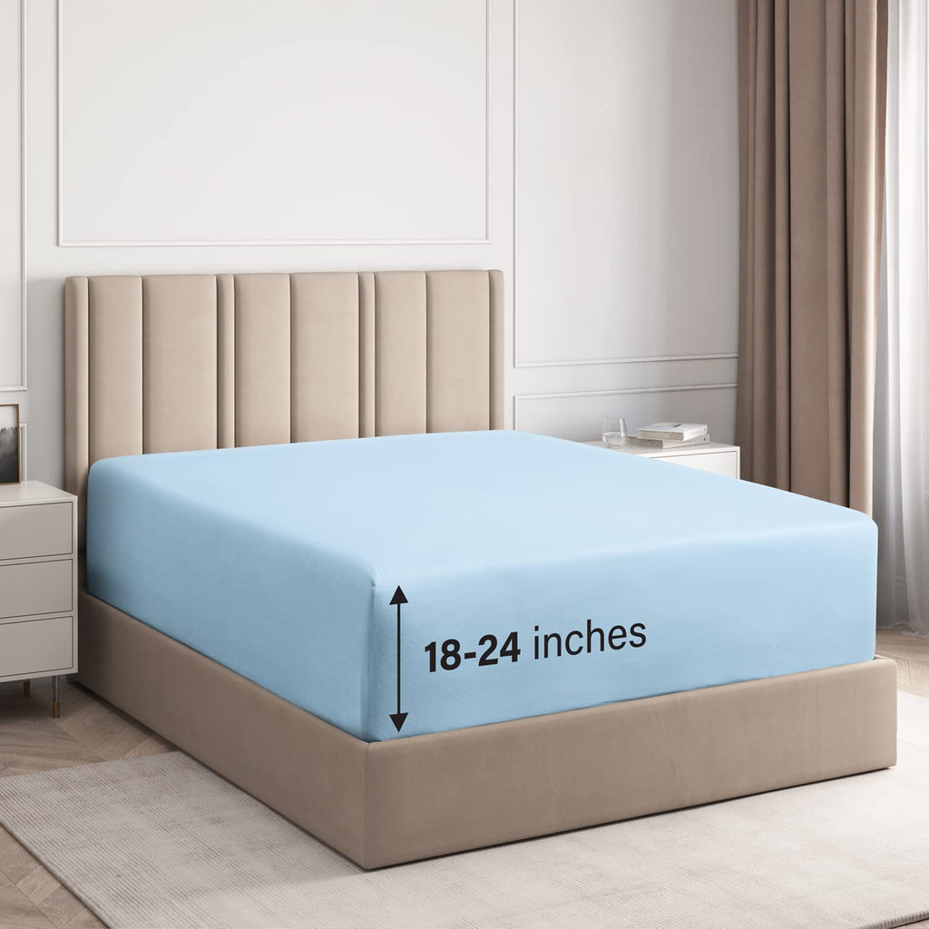 Cotton 400 Thread Count Deep Pocket Single Fitted Sheet