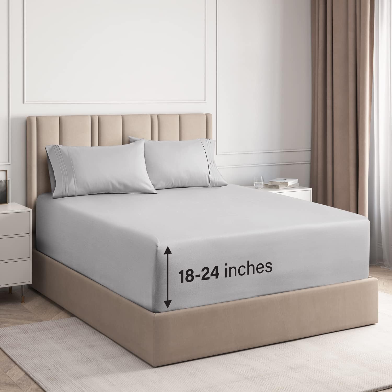 Cotton 400 Thread Count 4 Piece Deep Pocket Sheet Set