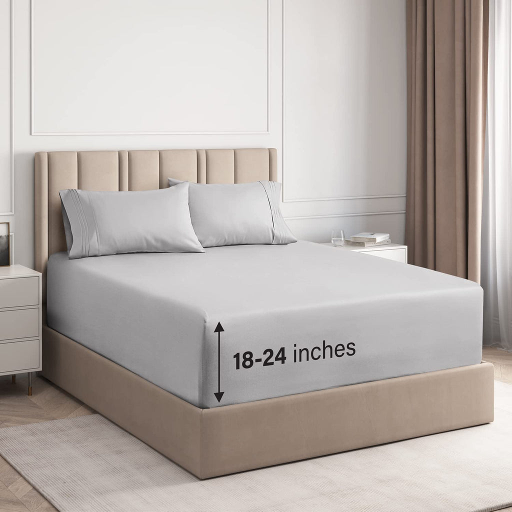 Cotton 400 Thread Count 4 Piece Deep Pocket Sheet Set